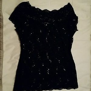 Boston Proper Sequined Lace Top